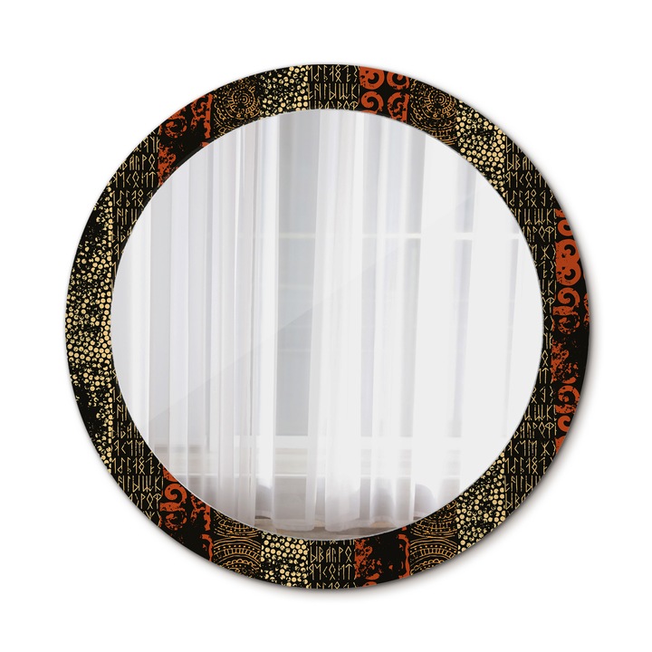 Fali tükör, Wallfluent, Grunge modell, Kerek, Többszínű, Ø80 cm, 010090550110300072562