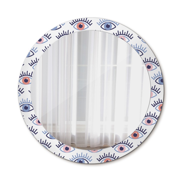 Fali tükör, Wallfluent, Szem, Kerek, Kék, Ø80 cm, 010090550110300072619