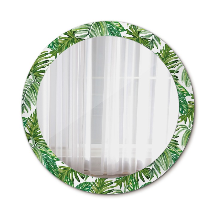 Fali tükör, Wallfluent, Elhagyva a dzsungelt, Kerek, Zöld, Ø80 cm, 010090550110300012048