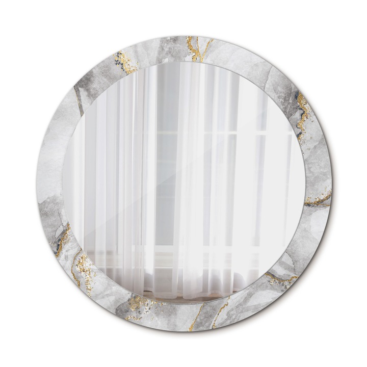 Fali tükör, Wallfluent, Márvány modell, Kerek, Arany, Ø80 cm, 010090550110300020882