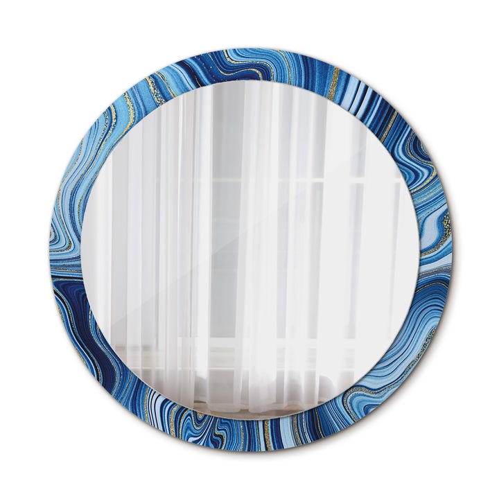 Fali tükör, Wallfluent, Marble River, Kerek, Arany, Ø90 cm, 010090550120300020892