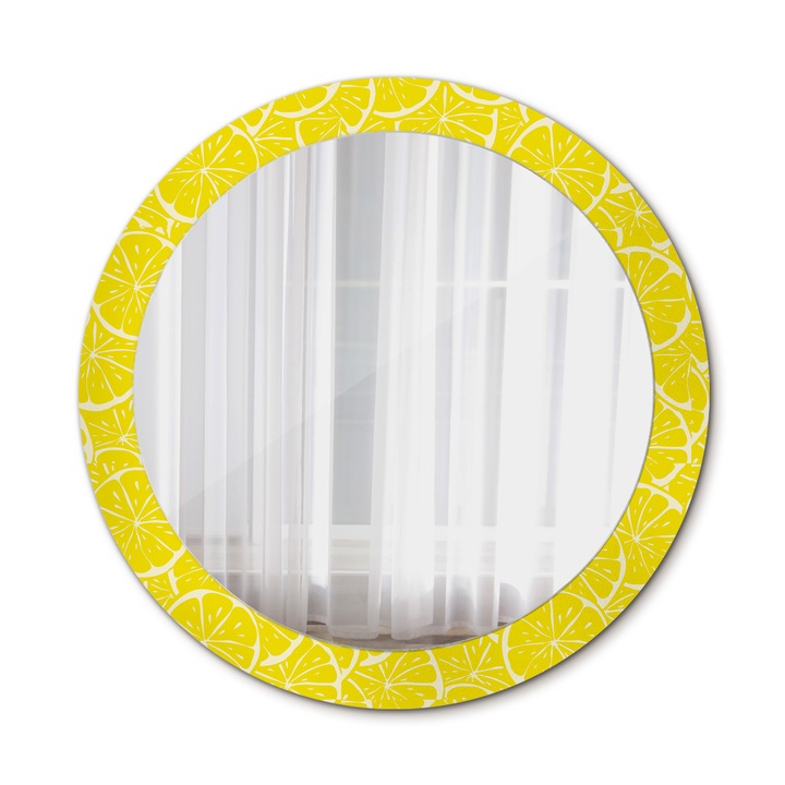 Fali tükör, Wallfluent, Lime, Kerek, Sárga, Ø80 cm, 010090550110300072639