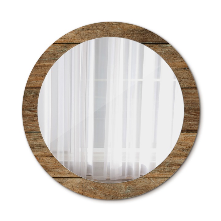 Oglinda de perete, Coloray, Lemn Vechi, Rotunda, Maro, rama, Ø80 cm, 010090550110300053723