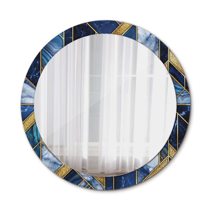 Fali tükör, Wallfluent, Modern márvány, Kerek, Arany, Ø90 cm, 010090550120300020906