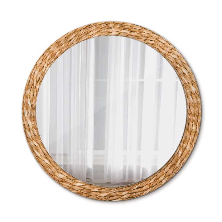 Fali tükör, Wallfluent, Fonott modell, Kerek, Narancs, Ø90 cm, 010090550120300072567