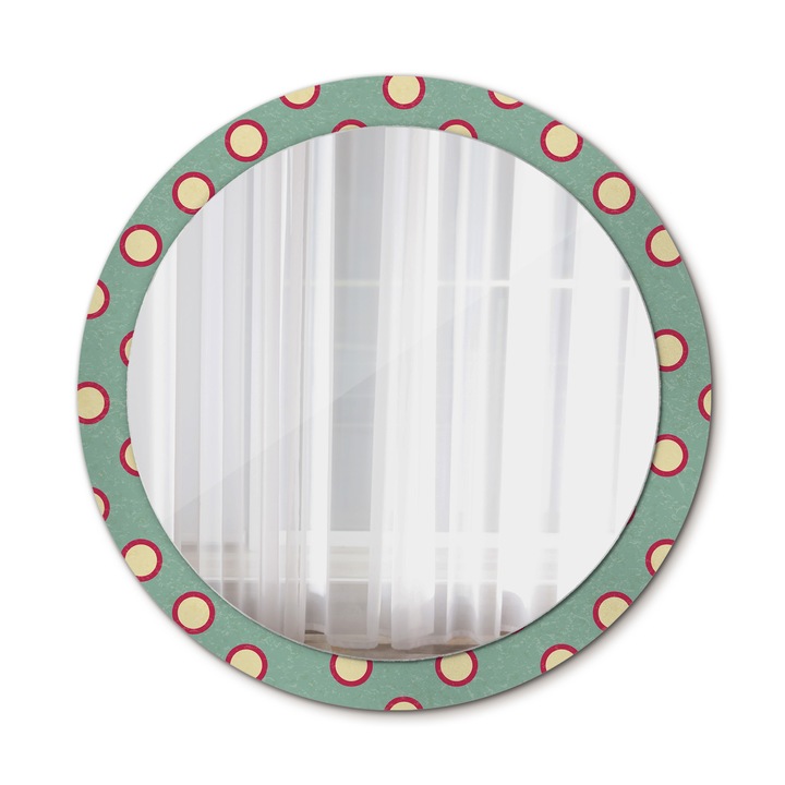 Fali tükör, Wallfluent, Pontos, Kerek, Türkiz, Ø90 cm, 010090550120300072633