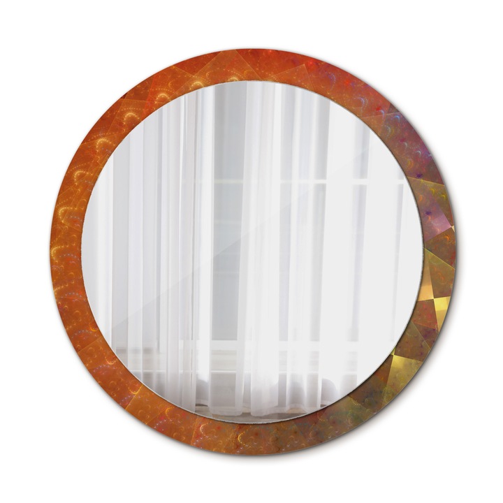 Fali tükör, Wallfluent, Spirál absztrakció, Kerek, Többszínű, Ø90 cm, 010090550120300072561