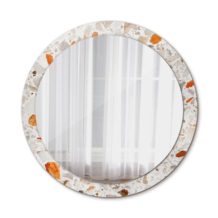 Fali tükör, Wallfluent, Laster stílusú, Kerek, Fehér, Ø90 cm, 010090550120300072588