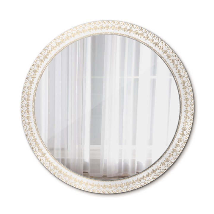 Oglinda de perete, Coloray, Mandala Indiana, Rotunda, Maro, rama, Ø90 cm, 010090550120300072632