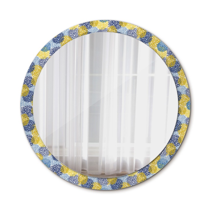 Fali tükör, Wallfluent, Astral virágok, Kerek, Többszínű, Ø100 cm, 010090550130300029902