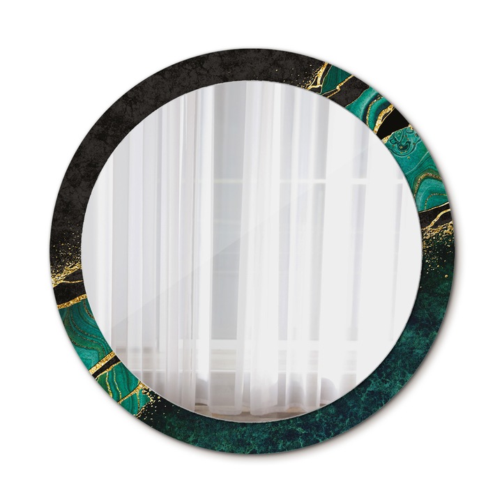 Oglinda de perete, Wallfluent, Green de marmura, Rotunda, Verde, Ø90 cm, 010090550120300053845