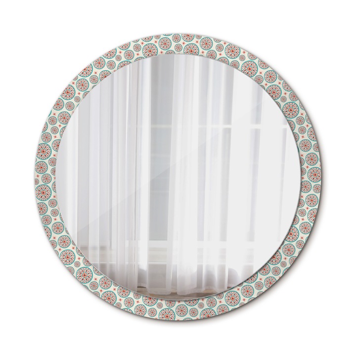 Fali tükör, Wallfluent, Boho modell, Kerek, Többszínű, Ø100 cm, 010090550130300012780
