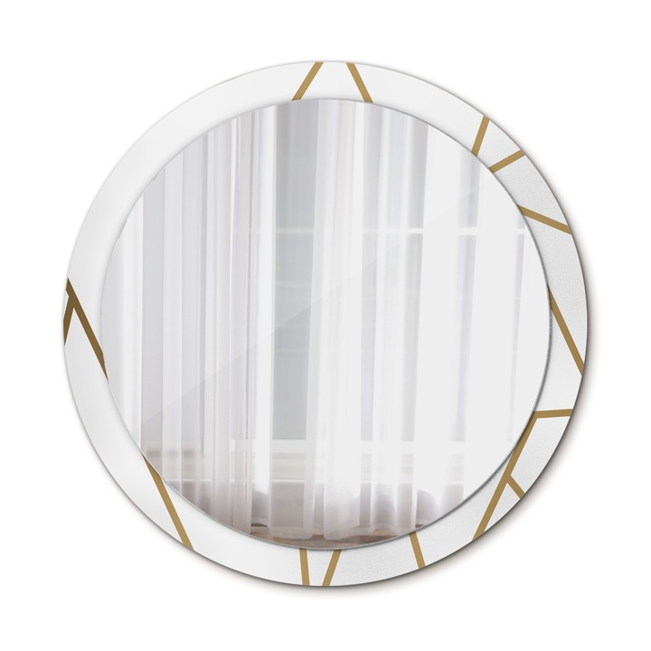 Fali tükör, Wallfluent, Lineáris kompozíció, Kerek, Arany, Ø100 cm, 010090550130300072587