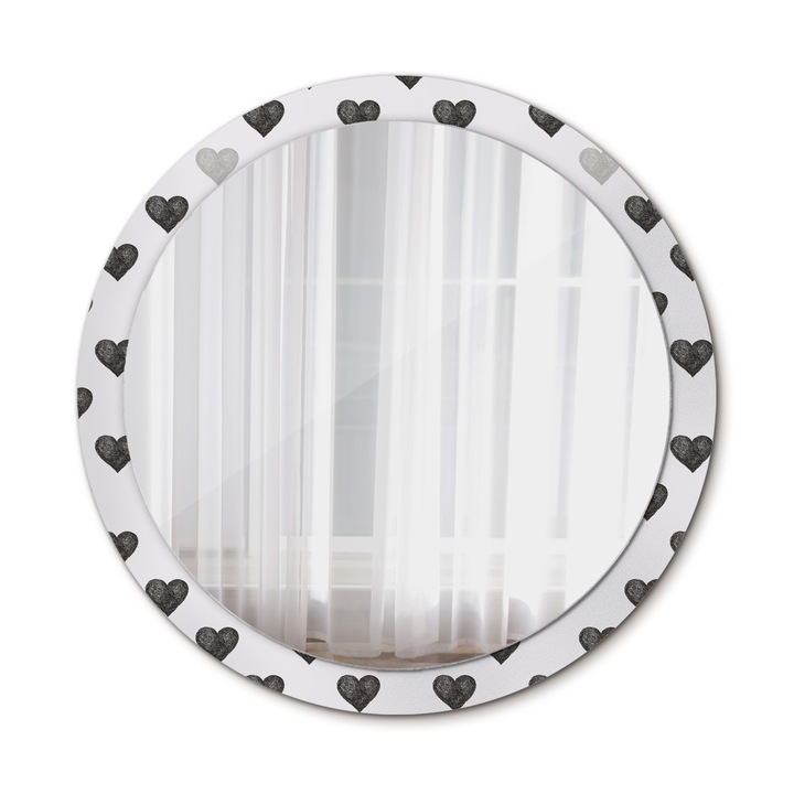 Fali tükör, Wallfluent, Absztrakt szívek, Kerek, Többszínű, Ø100 cm, 010090550130300072553