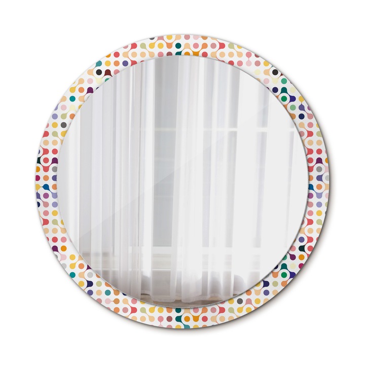 Fali tükör, Wallfluent, Pop Art Dots, Kerek, Többszínű, Ø100 cm, 010090550130300072577