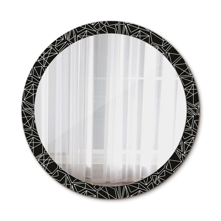 Fali tükör, Wallfluent, Geometrikus minta, Kerek, Többszínű, Ø100 cm, 010090550130300013019