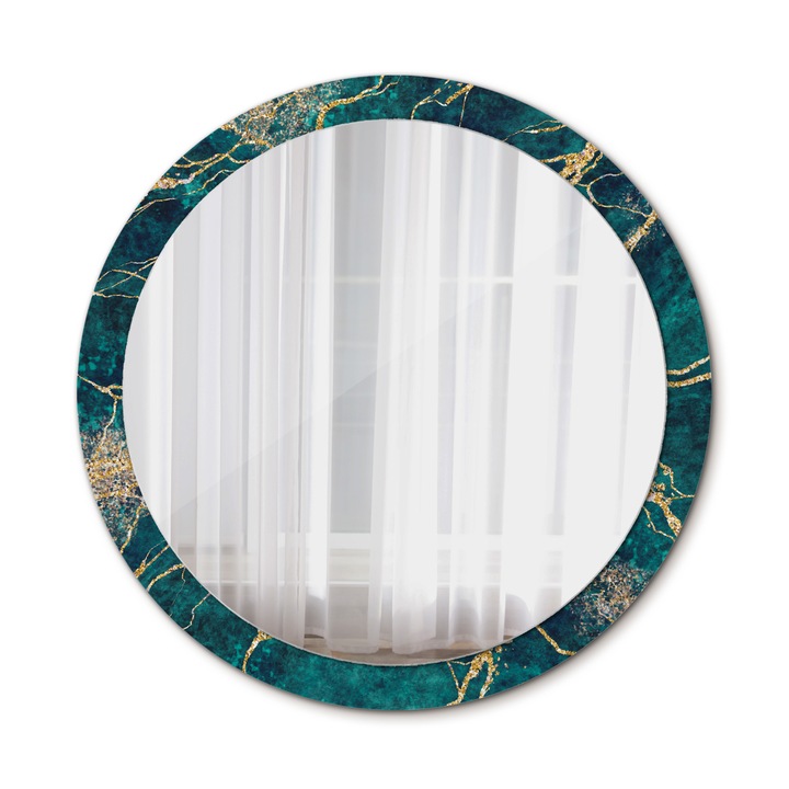 Fali tükör, Wallfluent, Márvány, Kerek, Arany, Ø100 cm, 010090550130300020887