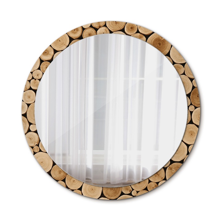 Fali tükör, Wallfluent, Farönk, Kerek, Barna, Ø100 cm, 010090550130300053736