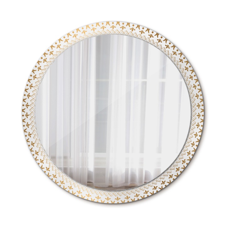 Fali tükör, Wallfluent, Indiai Mandala, Kerek, Arany, Ø100 cm, 010090550130300072632