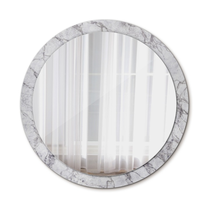 Fali tükör, Wallfluent, Márvány, Kerek, Szürke, Ø100 cm, 010090550130300020881