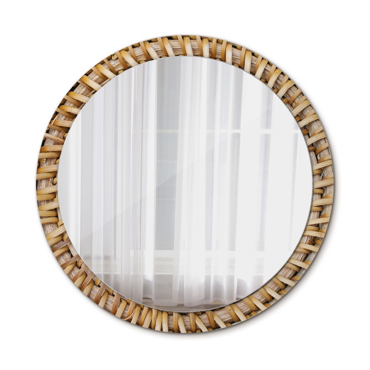 Fali tükör, Wallfluent, Tresa, Kerek, Barna, Ø100 cm, 010090550130300072584