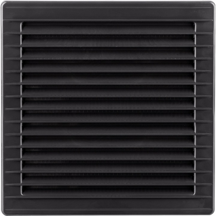 Вентилационна решетка, Airroxy, 17X17 с мрежа, графит, Ø150