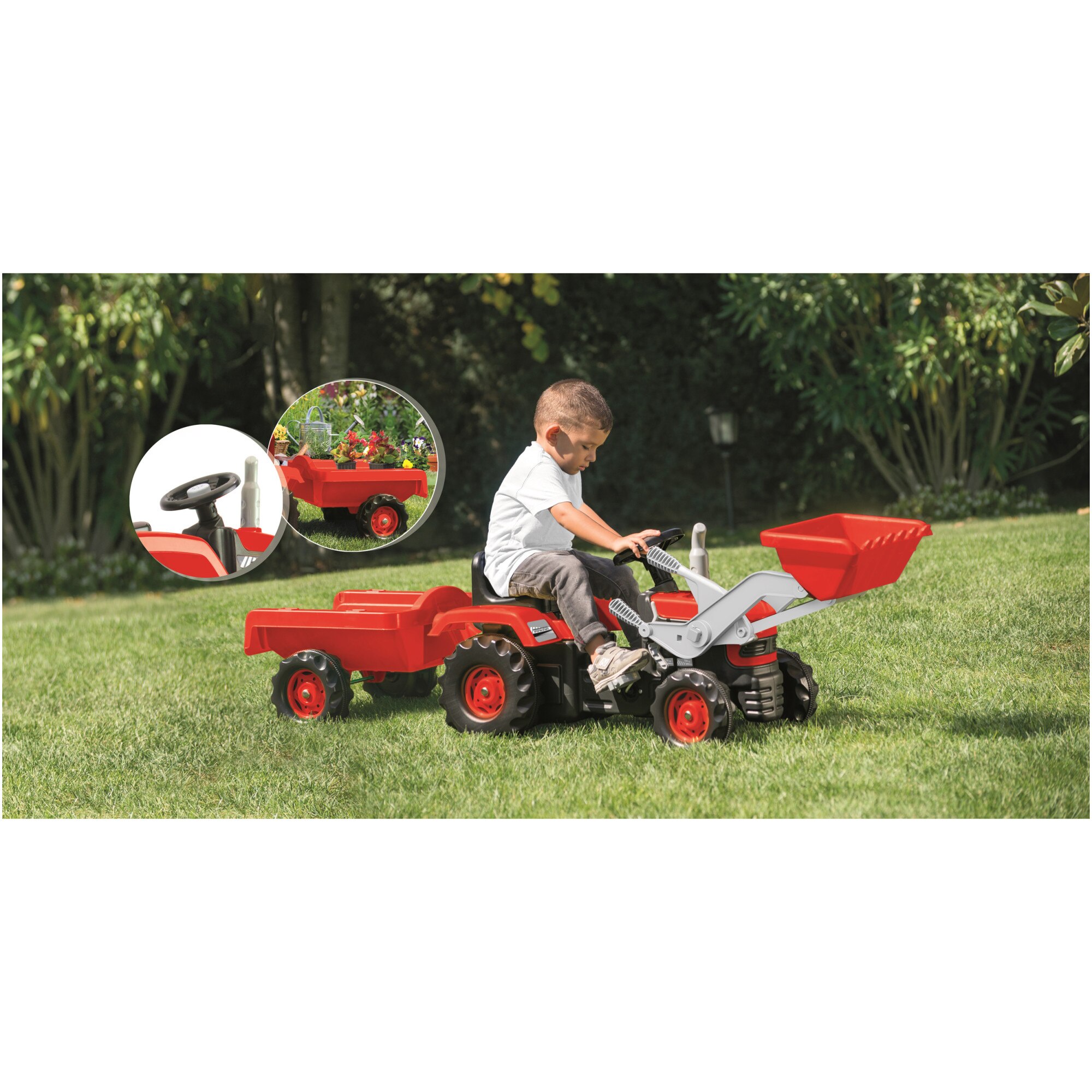 TRACTOR DE PEDAL CON TRAILER UNICORN DOLU| Guatemala
