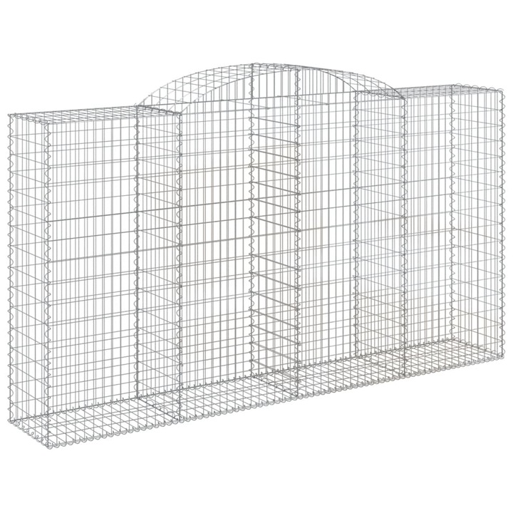 VidaXL 12 db íves horganyzott vas gabion kosár 300x50x160/180 cm 3146765