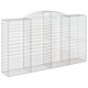 VidaXL 12 db íves horganyzott vas gabion kosár 300x50x160/180 cm 3146765