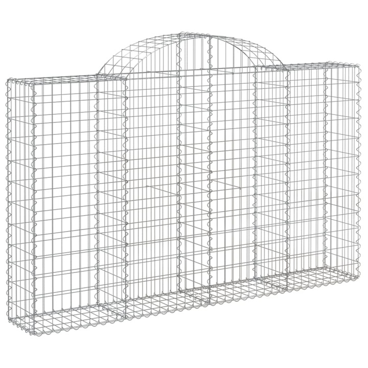 Gard gabion VidaXL, 200x30x140 cm, Otel galvanizat, Argintiu, 13 buc