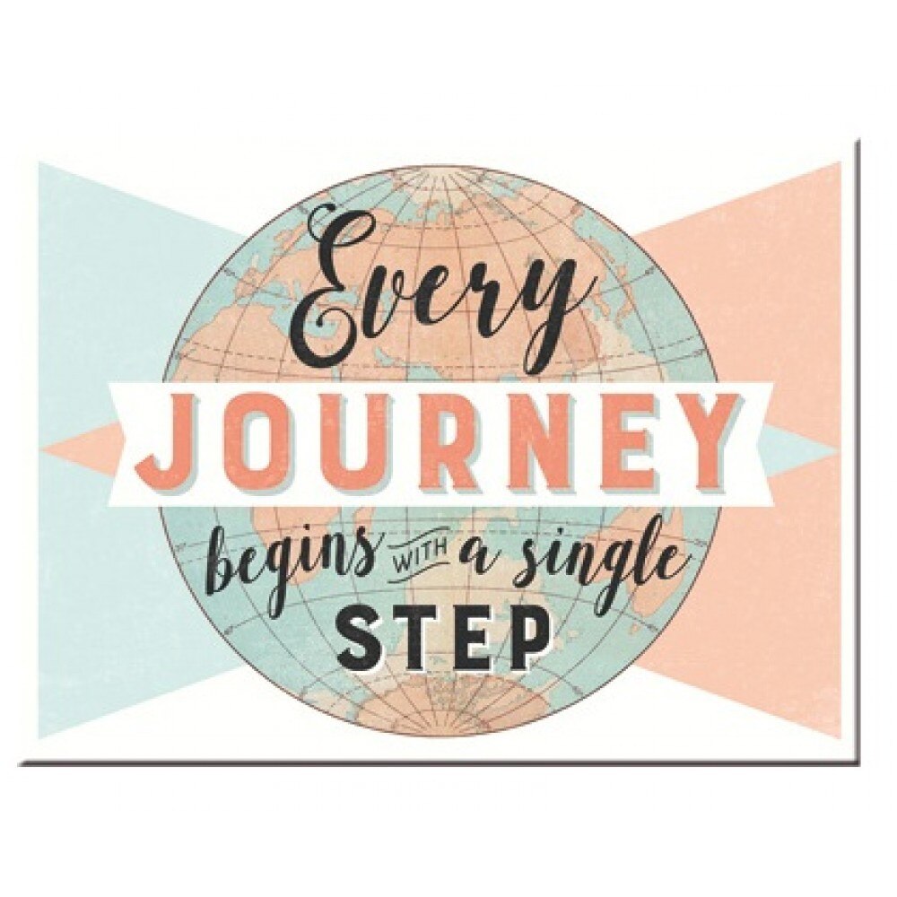 Magnet frigider - Every Journey begins 6x8cm