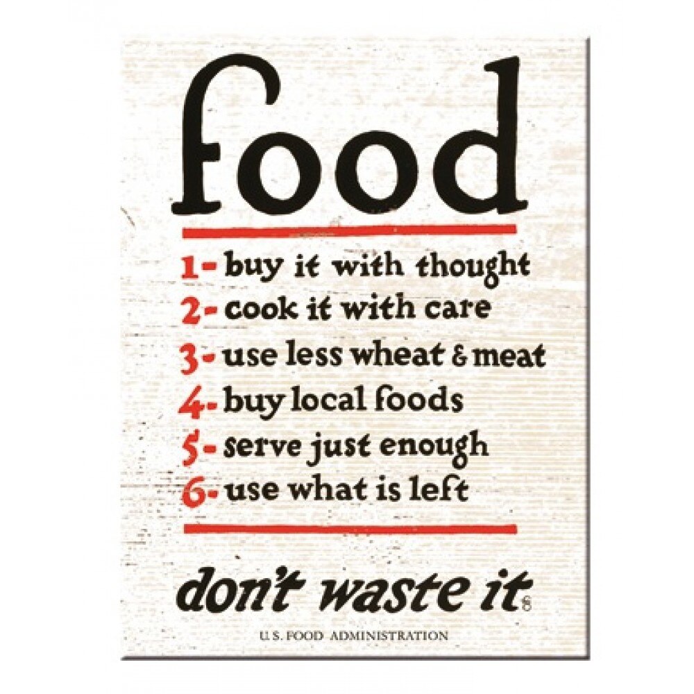 Magnet frigider - Food Don't Waste It 6x8cm