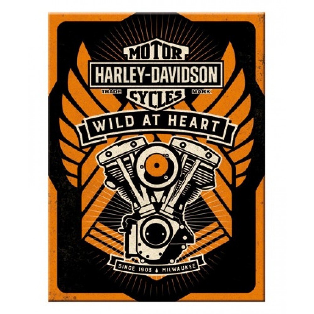 Magnet frigider - Harley Davidson - Wild At Heart 6x8cm