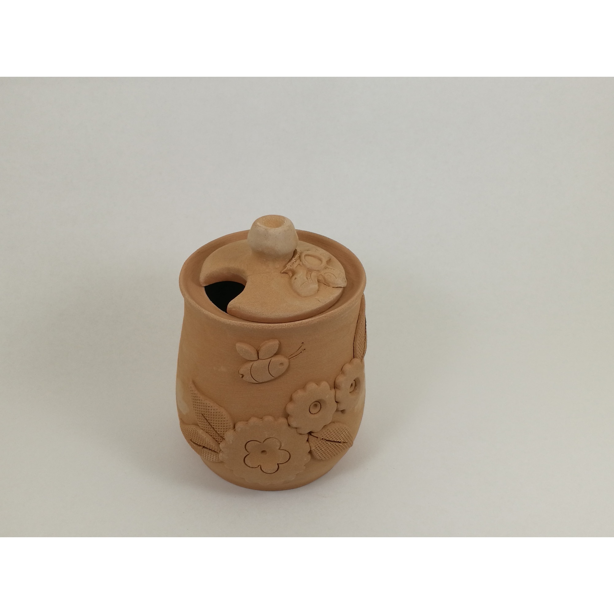 Vas pentru miere cu flori si albine