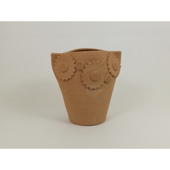 Vaza inaltime medie cu flori cu buline Vaza inaltime medie cu flori cu buline