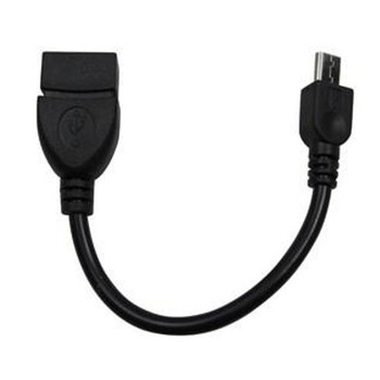 Cablu adaptor OTG USB2.0 mama la microUSB B tata, lungime 10cm, negru Cablu adaptor OTG USB2.0 mama la microUSB B tata, lungime 10cm, negru