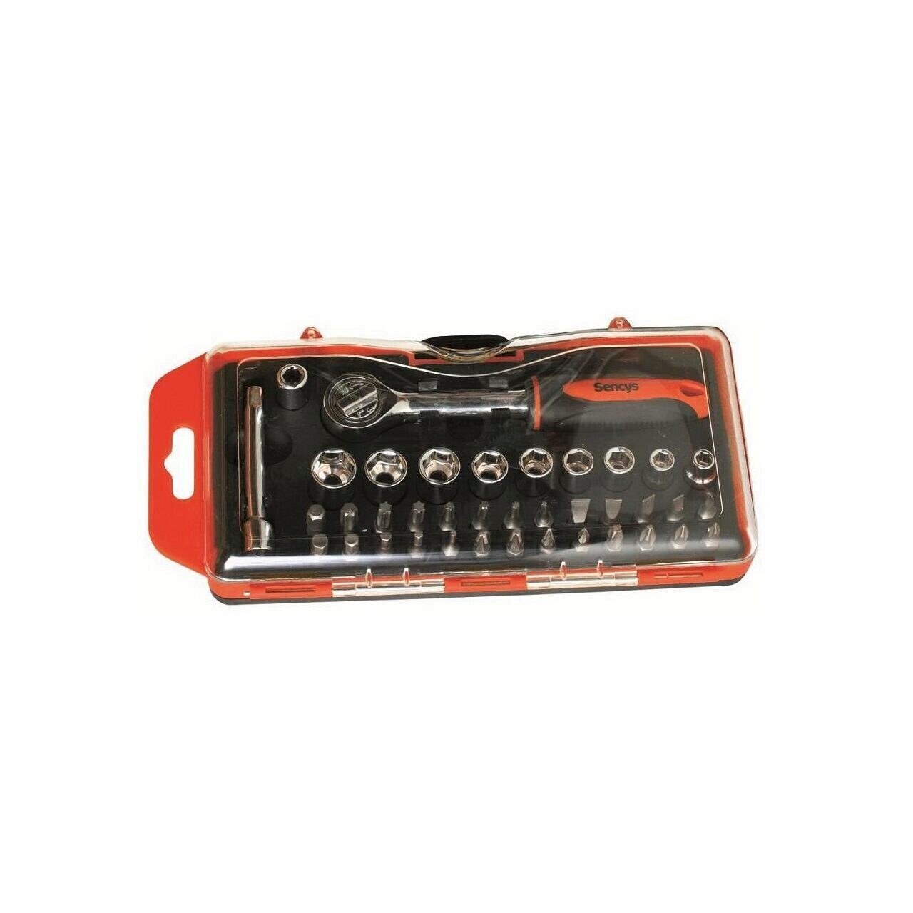 Set biti si antrenor cu clichet Home DE 101471, cutie, 38 buc, Crom Vanadium