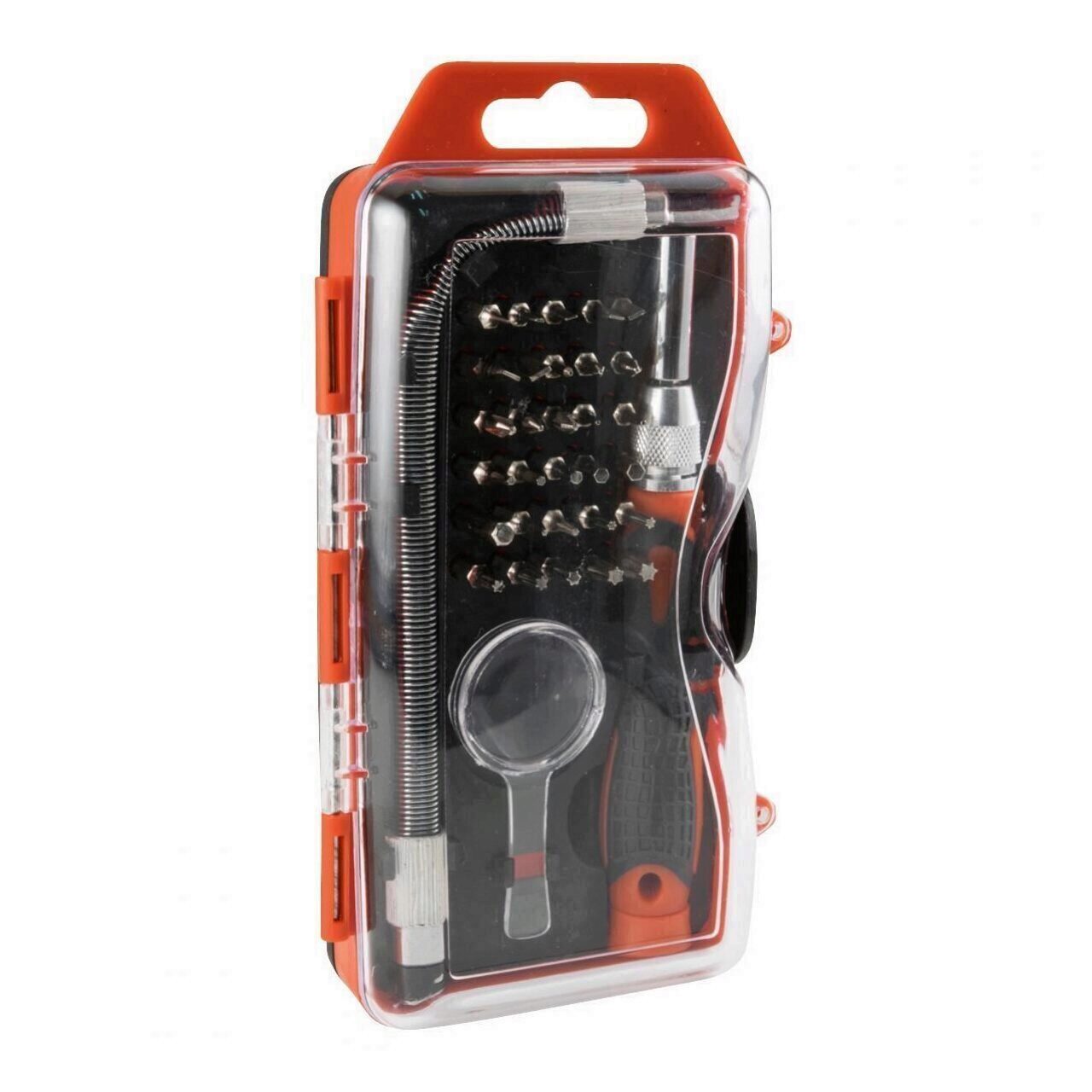 Set biti de precizie cu prelungitor flexibil Home DE 101464, cutie, 33 buc, Crom Vanadium