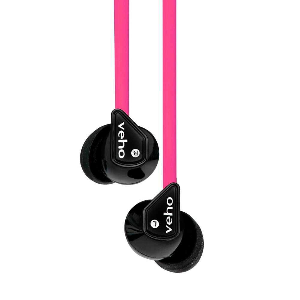 Casti stereo in-ear Veho 360 Z-1 cu izolarea zgomotului, Roz/Negru