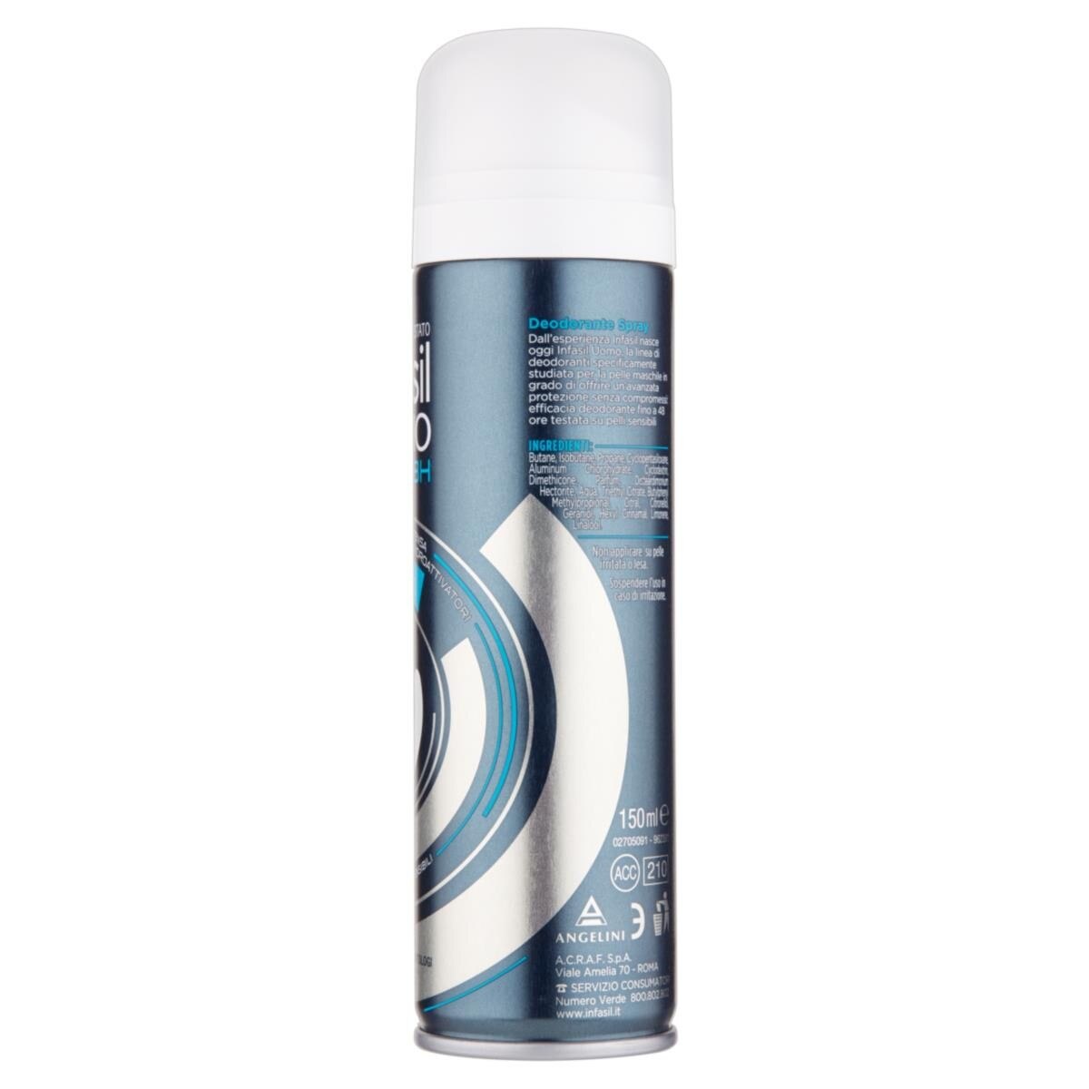 Infasil Deo Spray Men Dry - Set Mit 6 Flaschen à 150 Ml - Frischer Duft Für Die Körperpflege