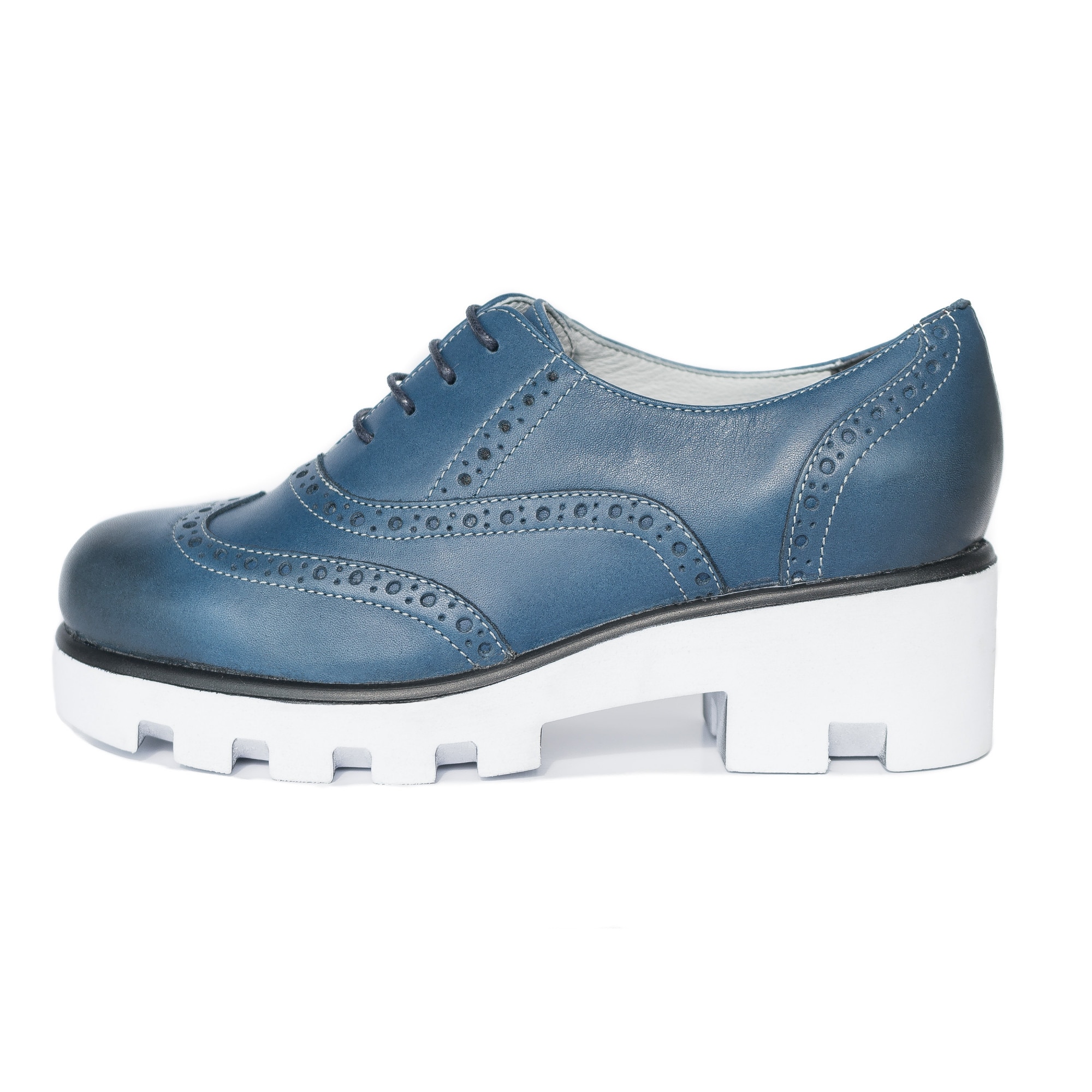 Pantof casual , din piele naturala albastra , interior integral piele , de dama , nr.36