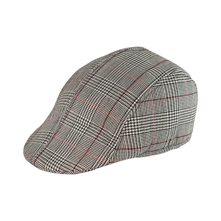 Sapca barbati A&K, stofa in carouri Gri