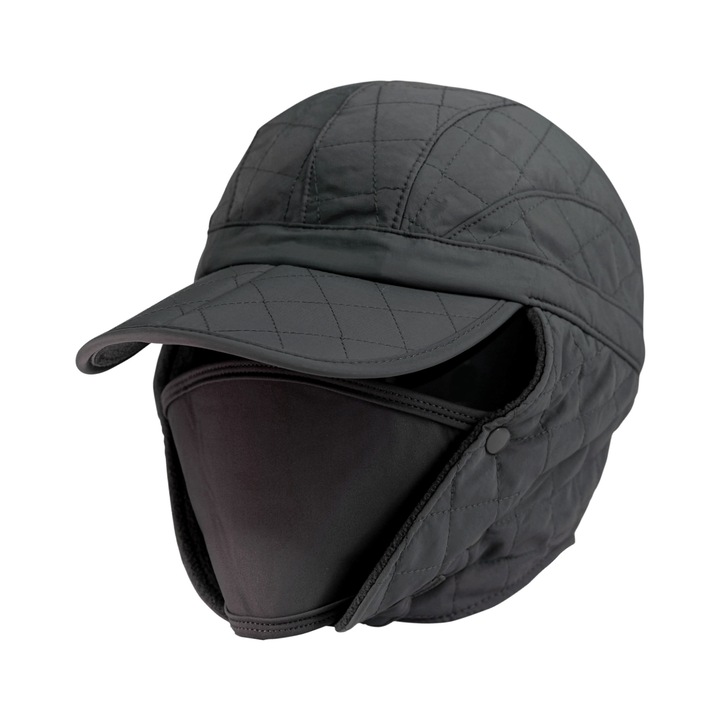 Caciula unisex cu masca protectie, A&K, Gri