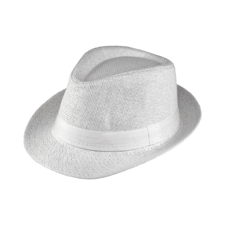 Palarie pentru copii, A&K, Paie, Alb, 54 cm