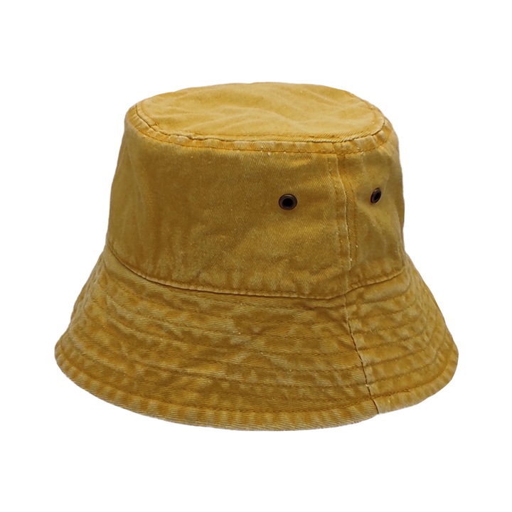 Palarie tip bucket unisex, A&K, Bumbac, Galben