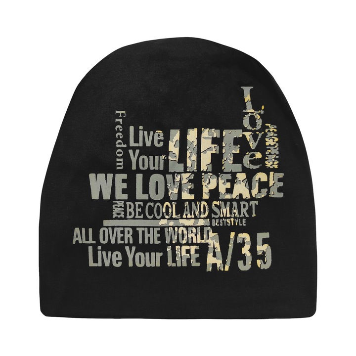 Caciula pentru barbati, A&K, Acril, Negru, One Size