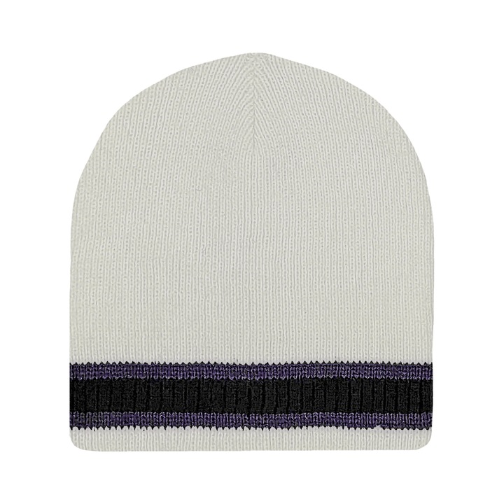 Caciula unisex, A&K, Acril, Alb/Negru