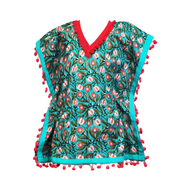 Детска блуза A&K на цветя, ръчна изработка от 100% mini3`2, Многоцветен