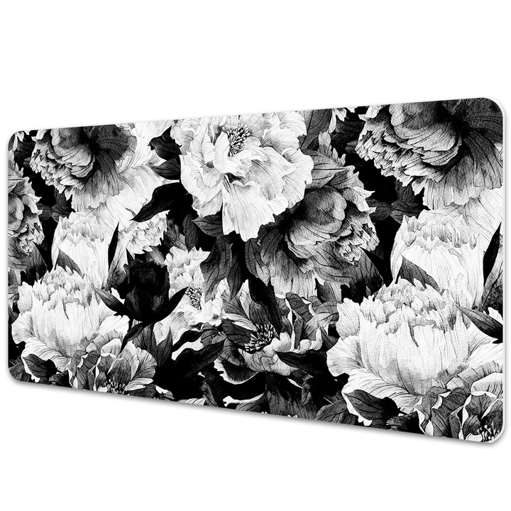 Mapa birou. protectie pentru birou. Trandafiri Negrii. Alb-Negru. 100 cm x 50 cm. 010250300020100011017