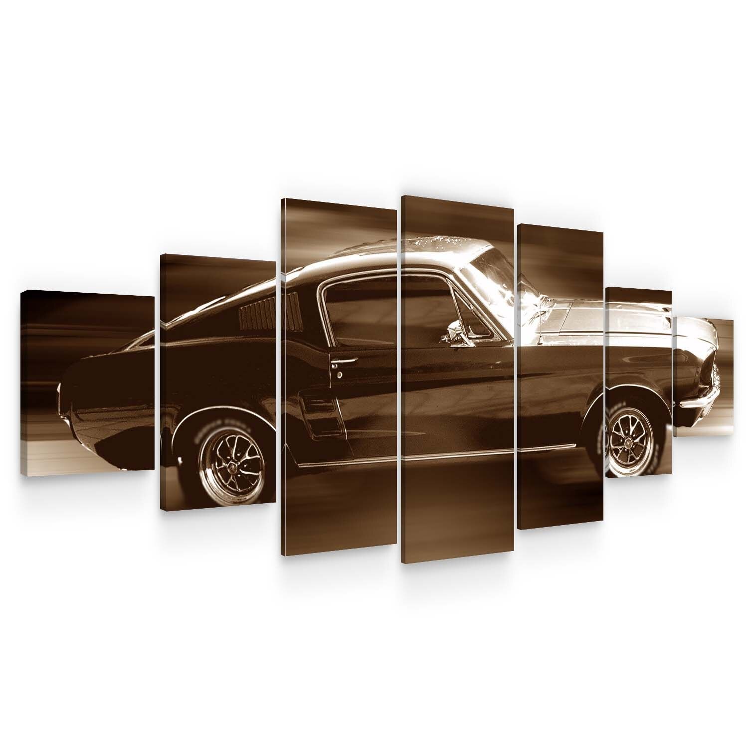 Set Tablou DualView Startonight Ford Mustang, 7 piese, luminos in intuneric, 100 x 240 cm